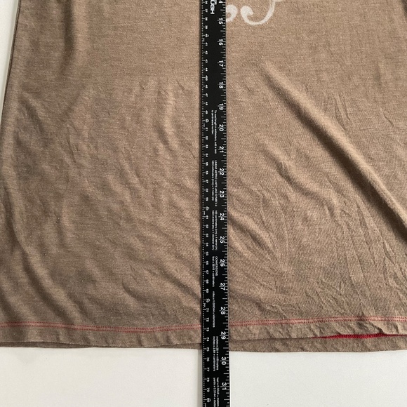 Buffalo David Bitton Graphic T-Shirt Sz L Brown V-Neck Nadema Grunge Y2K 90s - Picture 4 of 6